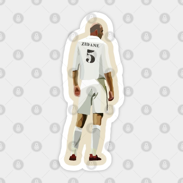 Zinedine Zidane Sticker by Webbed Toe Design's